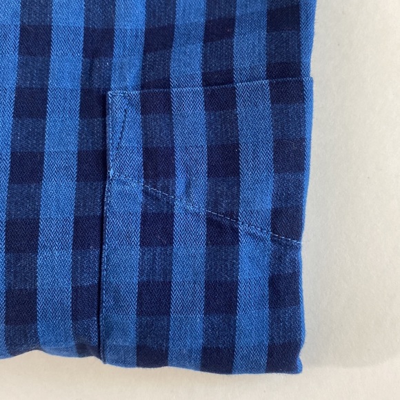 Peter Millar Mens' M Blue Plaid Button‎ Down 100% Cotton Shirt Long Sleeves - Picture 7 of 8